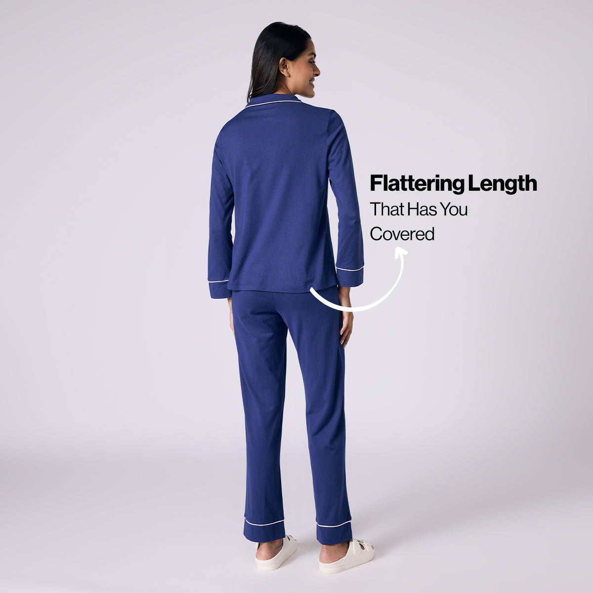 Nykd By Nykaa Buttery Soft Cotton Modal Button-Down Pyjama Set Of 2 Nys926 Navy
