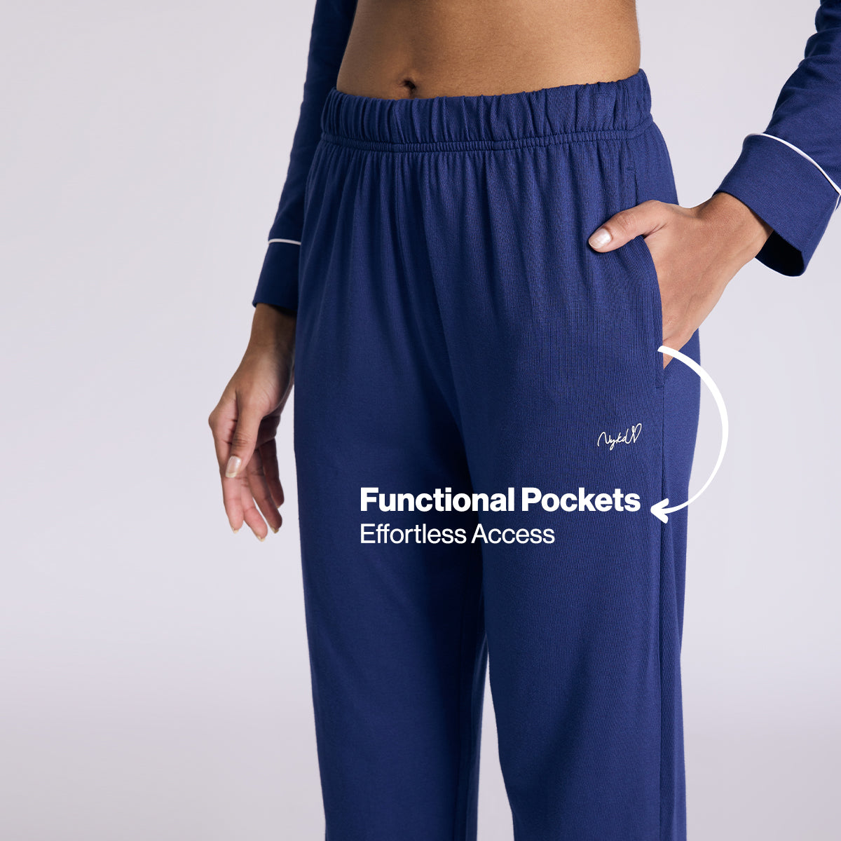 Nykd By Nykaa Buttery Soft Cotton Modal Button-Down Pyjama Set Of 2 Nys926 Navy