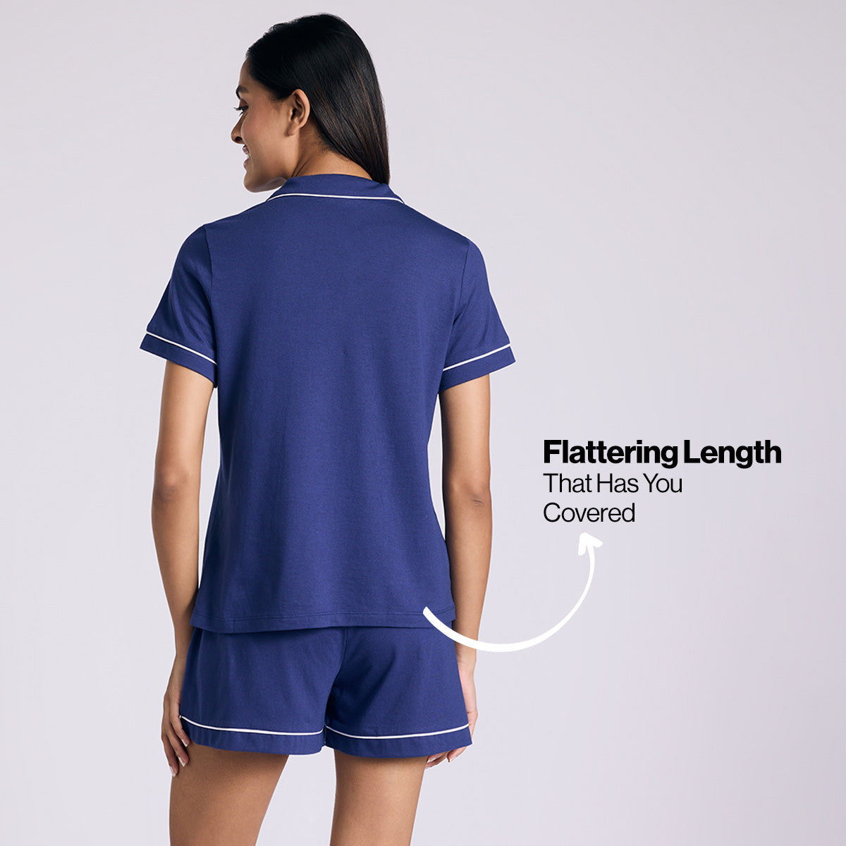 Nykd By Nykaa Buttery Soft Cotton Modal Button-Down Shorts Set Of 2 Nys927 Navy