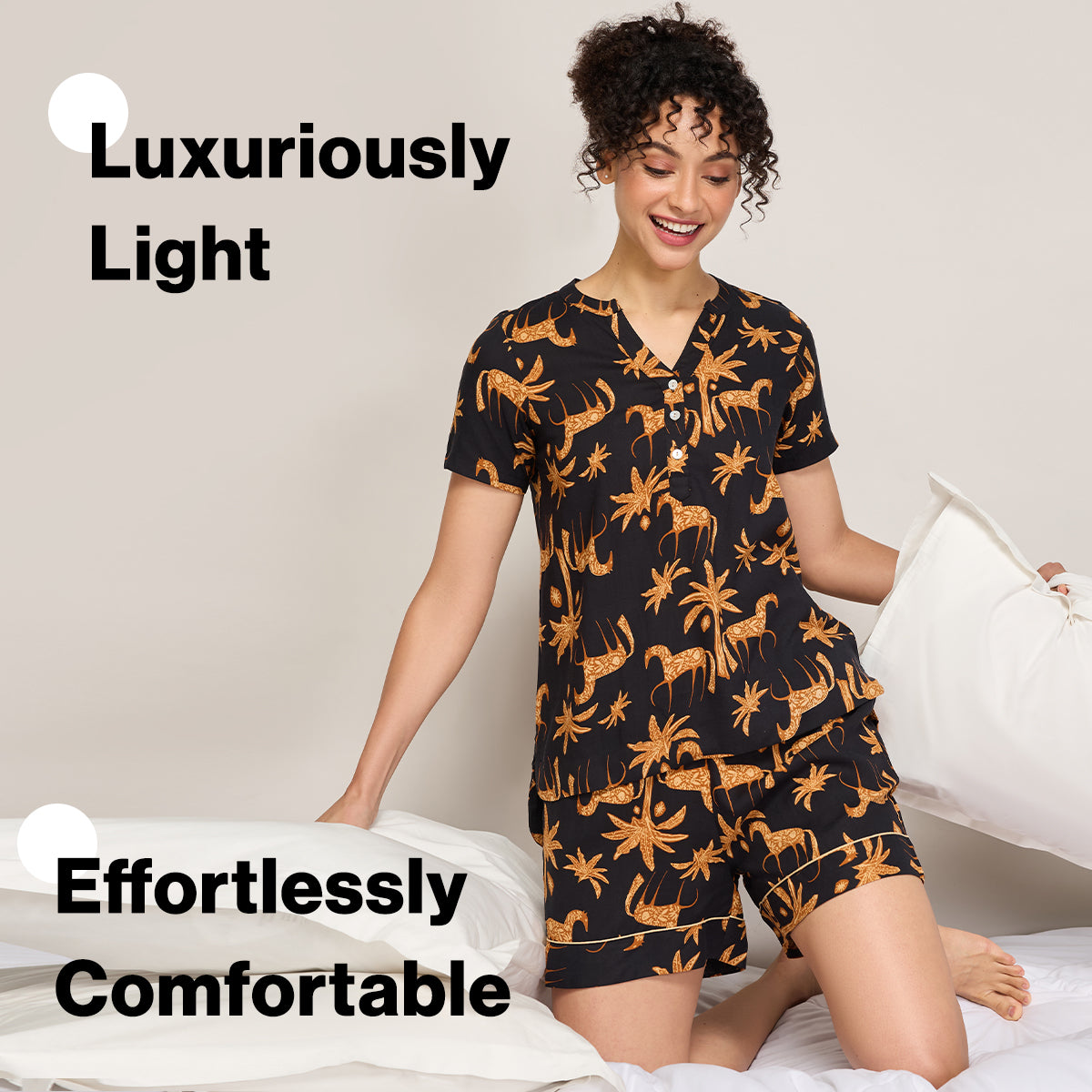 NYKD BY NYKAA BREEZY RAYON SHORTS COORD SET WITH FLATTERING HIGH LOW HEM TOP NYS930 CHARCOAL