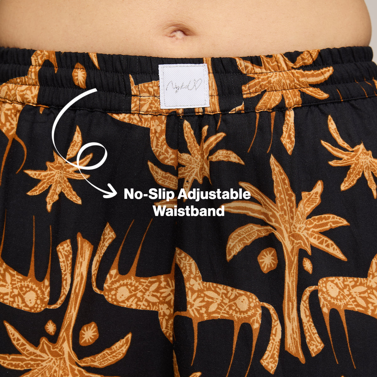 NYKD BY NYKAA BREEZY RAYON SHORTS COORD SET WITH FLATTERING HIGH LOW HEM TOP NYS930 CHARCOAL