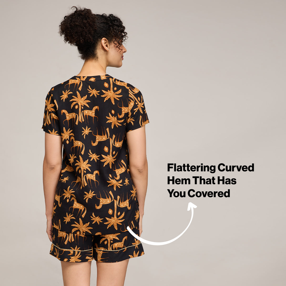 NYKD BY NYKAA BREEZY RAYON SHORTS COORD SET WITH FLATTERING HIGH LOW HEM TOP NYS930 CHARCOAL