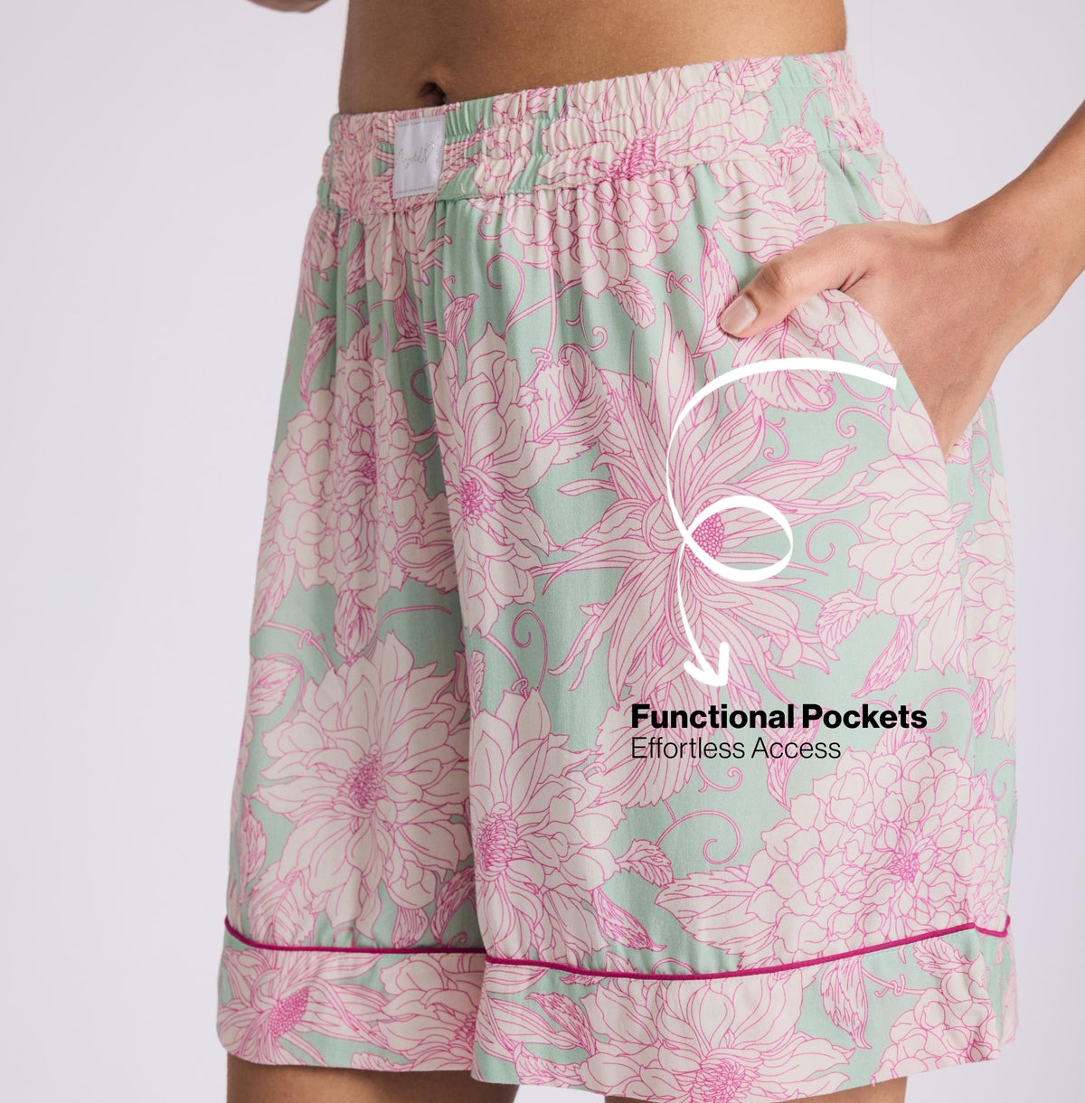 Nykd by Nykaa Breezy Rayon Shorts Coord Set With Flattering High Low Hem Top Nys930 Green Floral