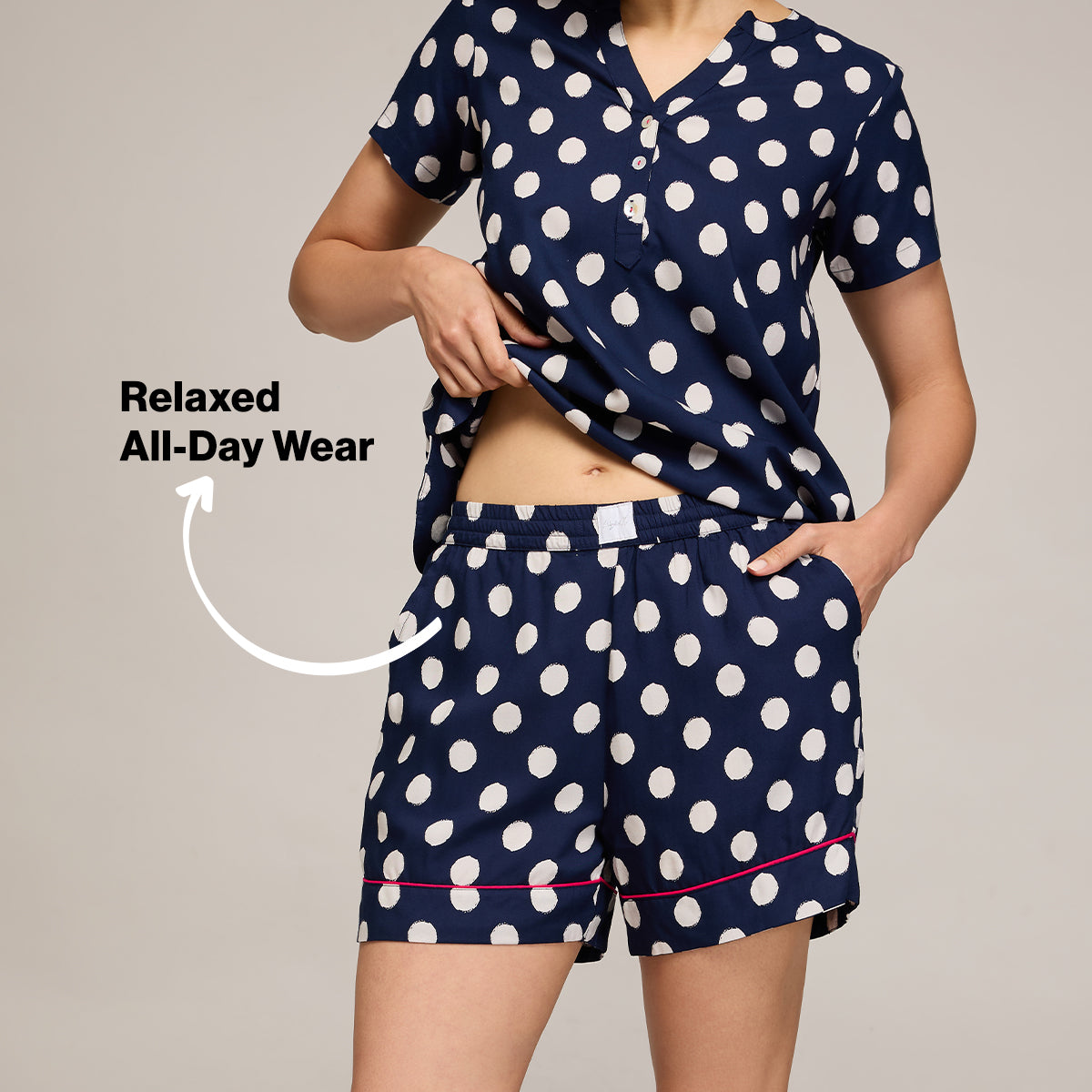NYKD BY NYKAA BREEZY RAYON SHORTS COORD SET WITH FLATTERING HIGH LOW HEM TOP NYS930 NAVY BLUE