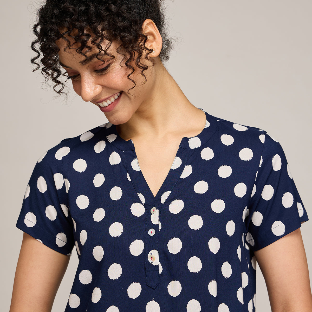 NYKD BY NYKAA BREEZY RAYON SHORTS COORD SET WITH FLATTERING HIGH LOW HEM TOP NYS930 NAVY BLUE