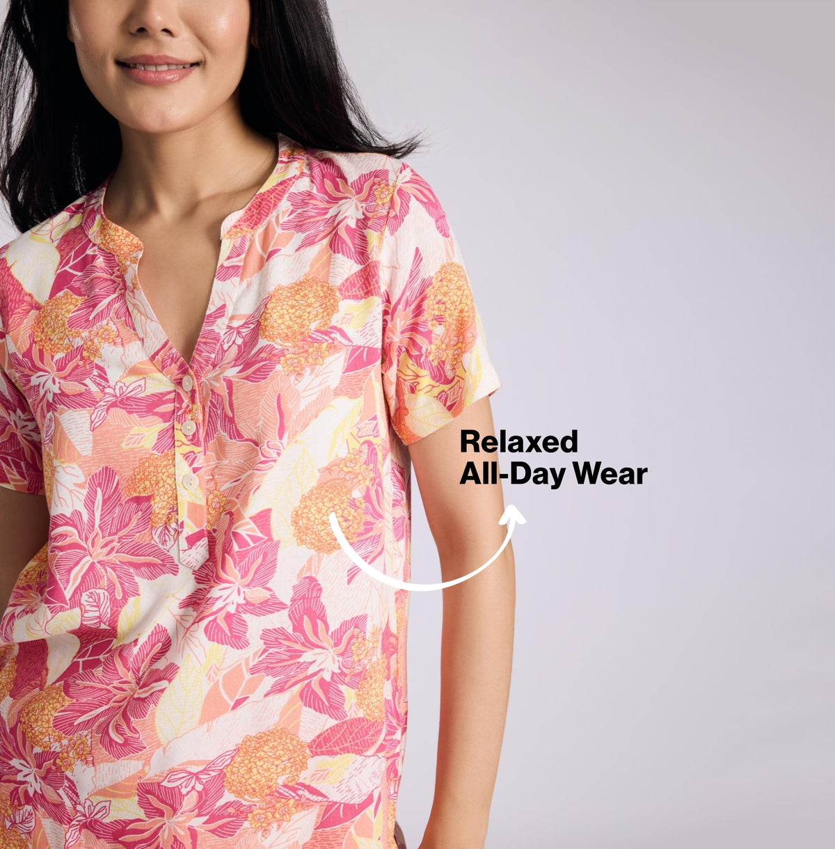 Nykd by Nykaa Breezy Rayon Shorts Coord Set With Flattering High Low Hem Top Nys930 Pink Floral