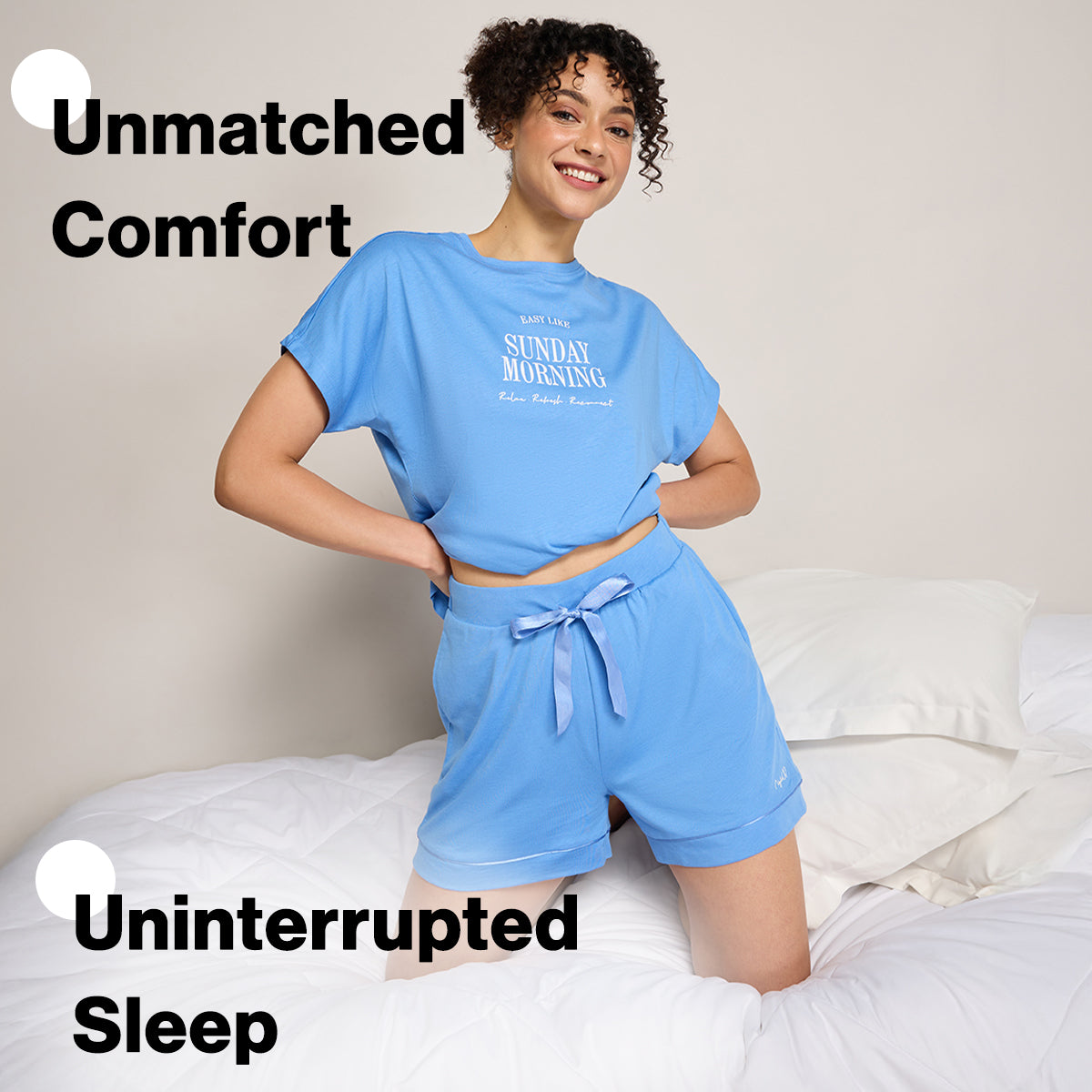 NYKD BY NYKAA BUTTERY SOFT MODAL COTTON GRAPHIC TEE WITH EXTENDED SLEEVES NYS931 BLUE