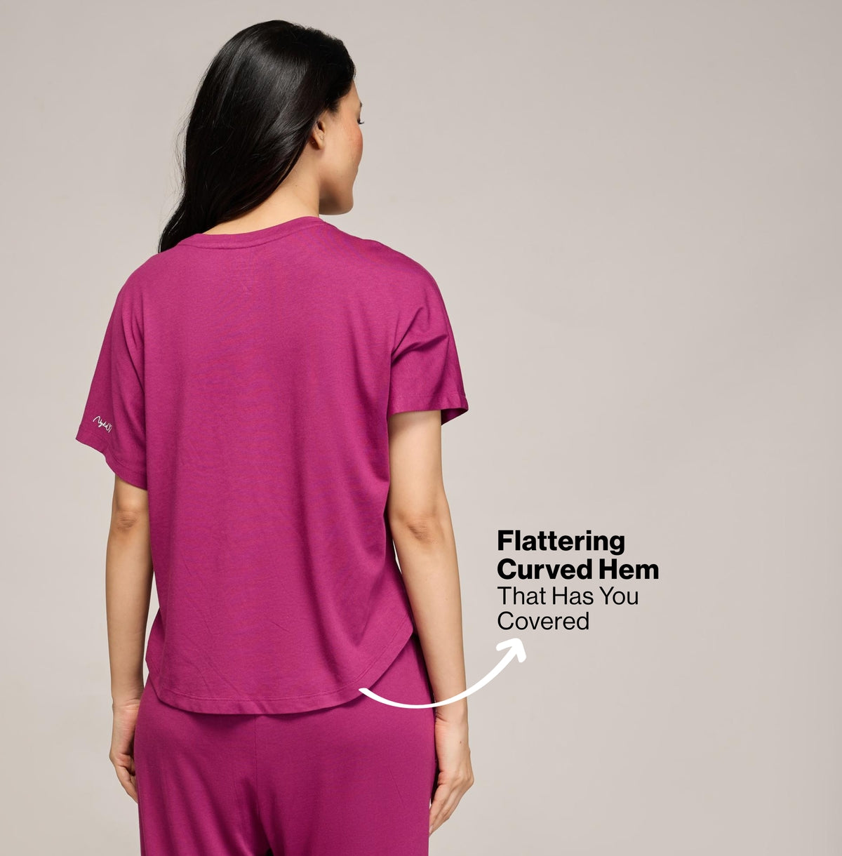 NYKD BY NYKAA BUTTERY SOFT MODAL COTTON GRAPHIC TEE WITH EXTENDED SLEEVES NYS931 Wine
