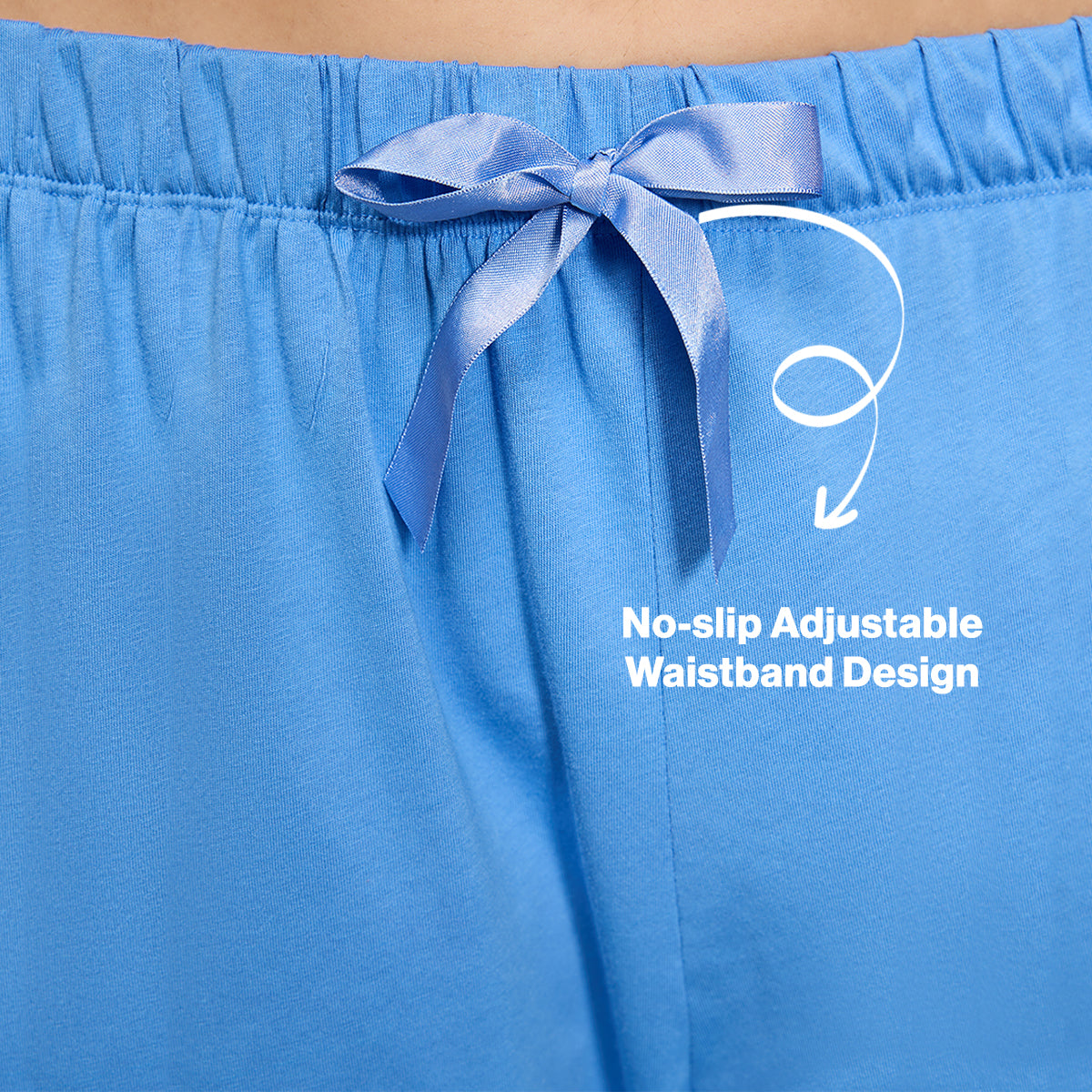 NYKD BY NYKAA BUTTERY SOFT MODAL COTTON PYJAMA COORD SET WITH ROUND NECK GRAPHIC TEE NYS932 BLUE