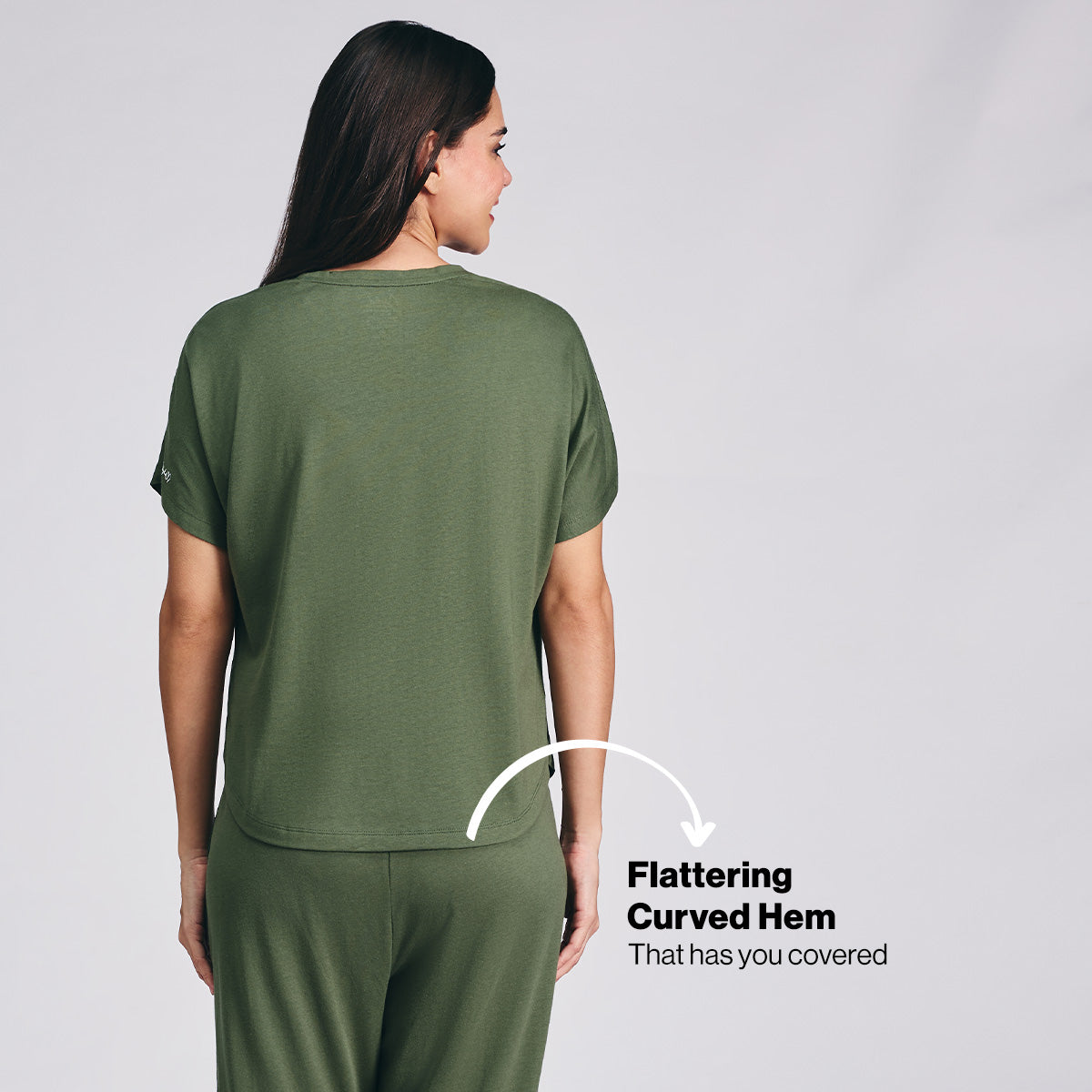 Nykd By Nykaa Buttery Soft Modal Cotton Pyjama Coord Set of 2 With Round Neck Graphic Tee Nys932 Olive