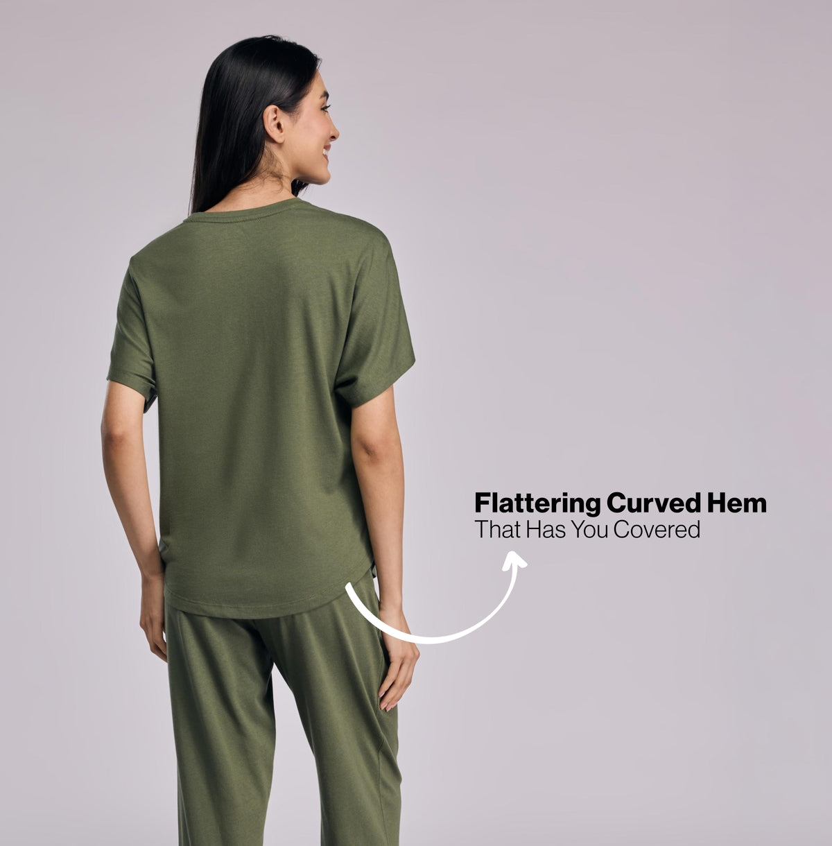 Nykd By Nykaa Buttery Soft Modal Cotton Pyjama Coord Set of 2 With Round Neck Graphic Tee Nys932 Olive