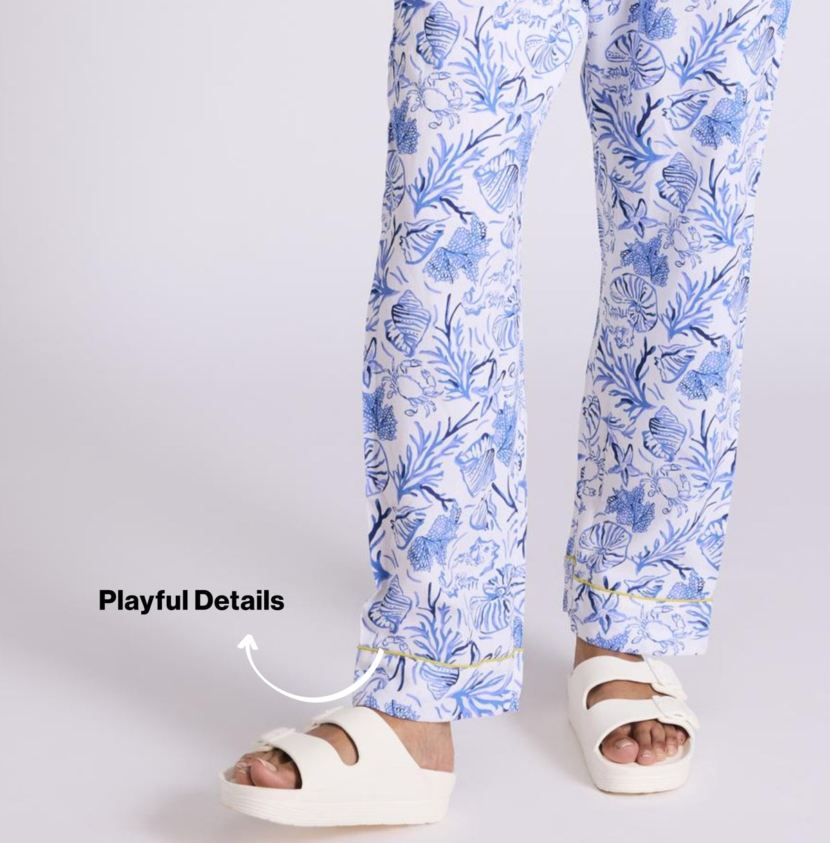 Nykd by Nykaa Breezy Rayon Pyjama Coord Set With Flattering High Low Hem Top Nys933 Blue Nautical