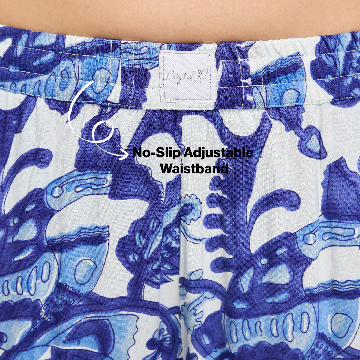 NYKD BY NYKAA BREEZY RAYON PYJAMA COORD SET WITH FLATTERING HIGH LOW HEM TOP NYS933 BLUE