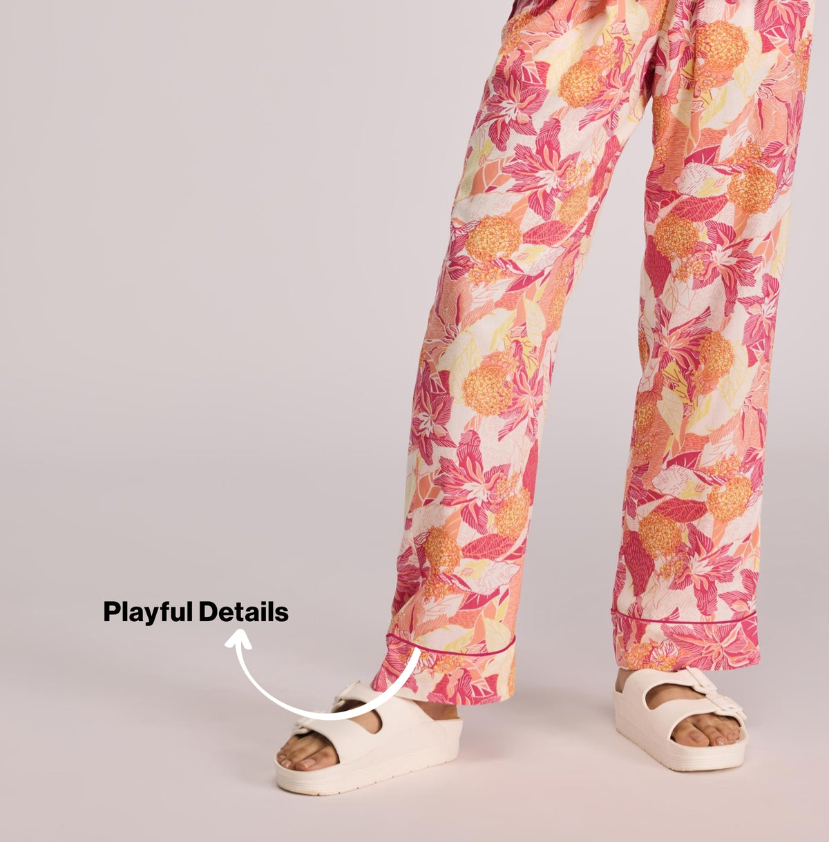 Nykd by Nykaa Breezy Rayon Pyjama Coord Set With Flattering High Low Hem Top Nys933 Pink Floral