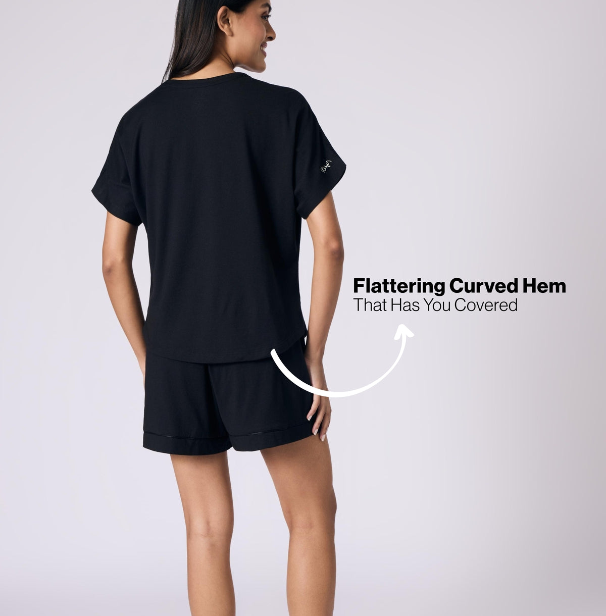 Nykd by Nykaa Buttery Soft Modal Cotton Shorts Coord Set With Round Neck Graphic Tee Nys940 Black Slow