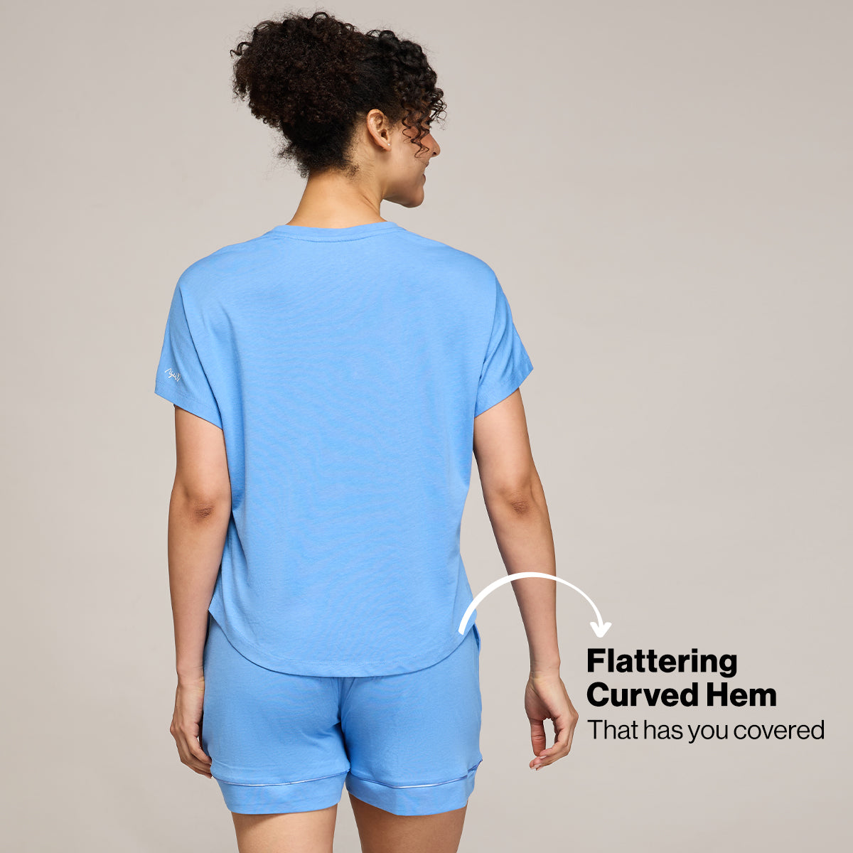 NYKD BY NYKAA BUTTERY SOFT MODAL COTTON SHORTS COORD SET WITH ROUND NECK GRAPHIC TEE NYS940 BLUE