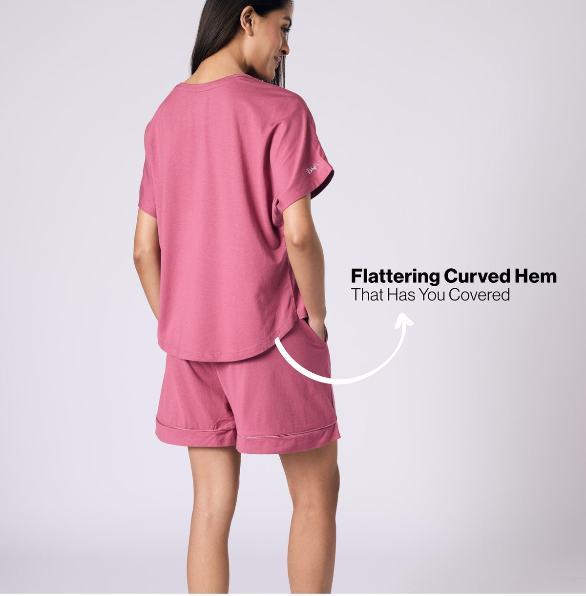 Nykd by Nykaa Buttery Soft Modal Cotton Shorts Coord Set With Round Neck Graphic Tee Nys940 Grape Coffee