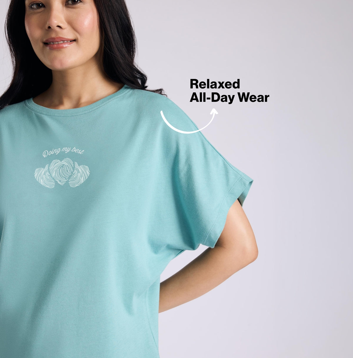 Nykd by Nykaa Buttery Soft Modal Cotton Shorts Coord Set With Round Neck Graphic Tee Nys940 Green Heart