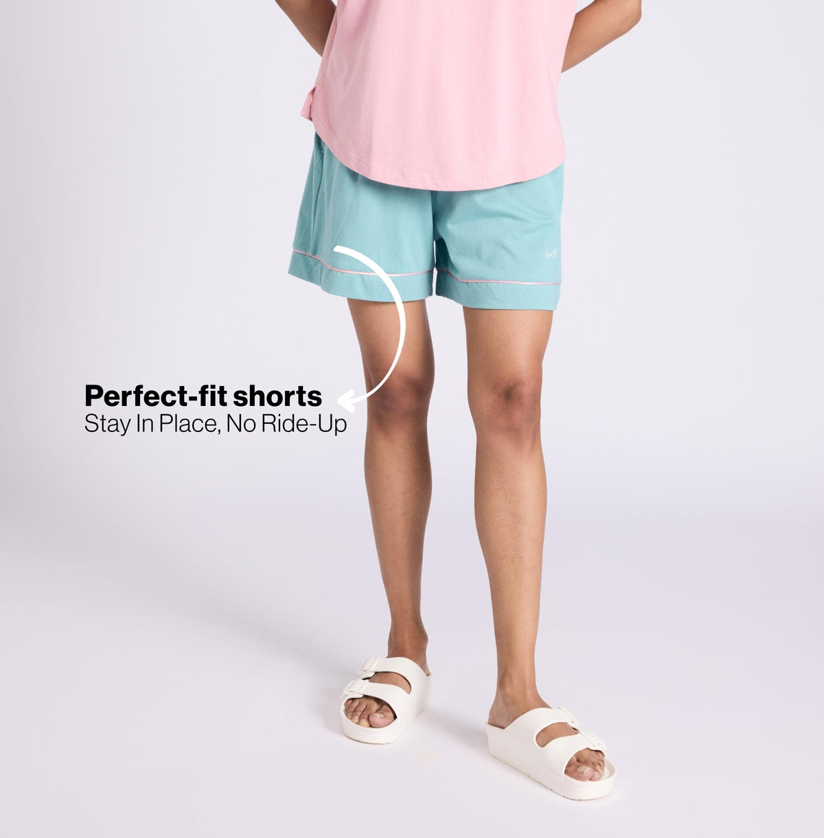 Nykd by Nykaa Buttery Soft Modal Cotton Shorts Coord Set With Round Neck Graphic Tee Nys940 Pink Club