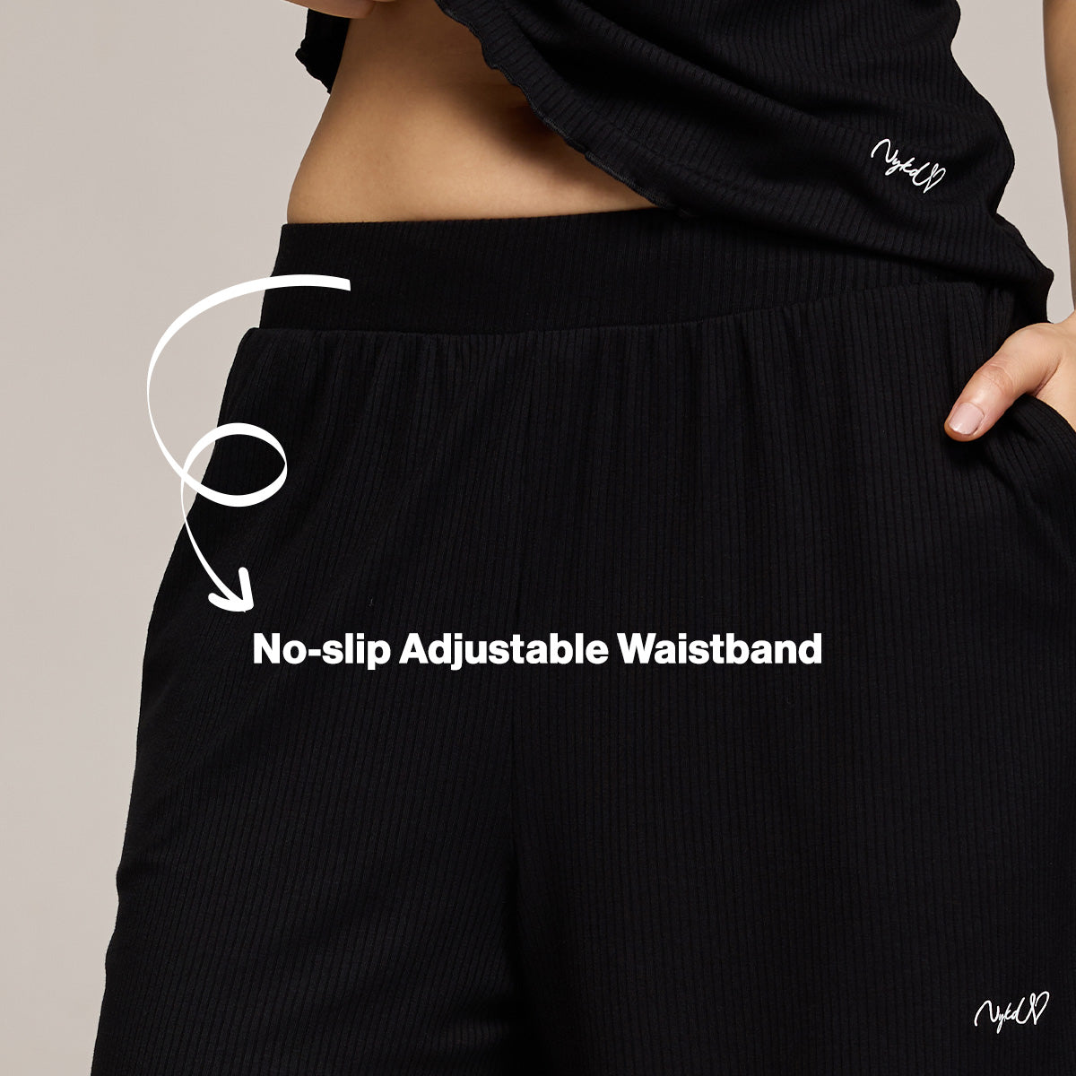 Nykd By Nykaa Essential Soft Ribbed Shorts Coord Set With Scoop Neck Cami Top Nys941 Black