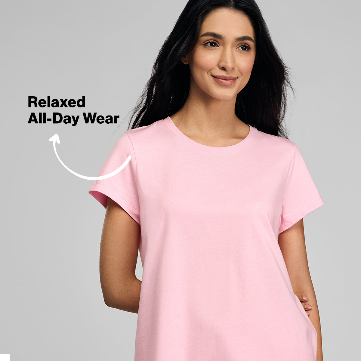 Nykd by Nykaa Essential Cotton Pyjama Coord Set With Crew Neck Cotton Knit Tee Nys943 Pink Coastal