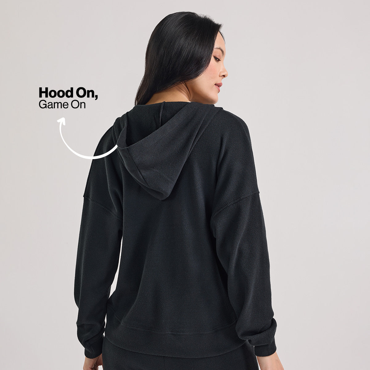 Nykd By Nykaa Luxe Feather Knit Waffle Zip Up Hoodie Jacket - Jet Set Knit collection Nys947-Black