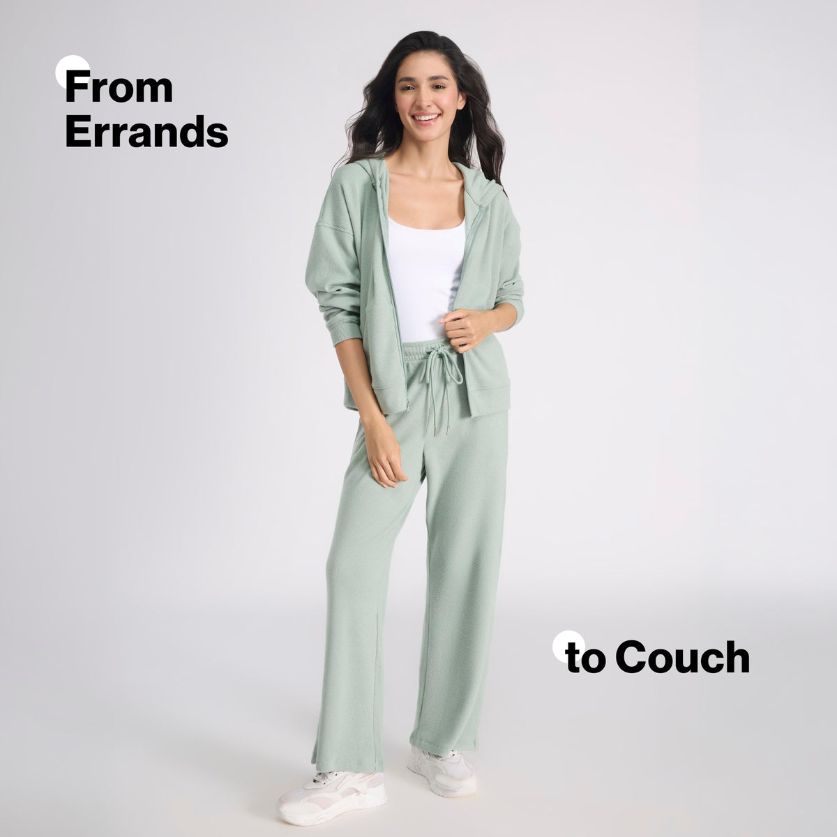 Nykd By Nykaa Luxe Feather Knit Waffle Zip Up Hoodie Jacket-Jet Set Knit collection Nys947-Green