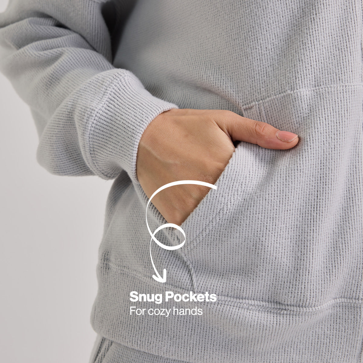 Nykd By Nykaa Luxe Feather Knit Waffle Zip Up Hoodie Jacket - Jet Set Knit collection Nys947-Grey