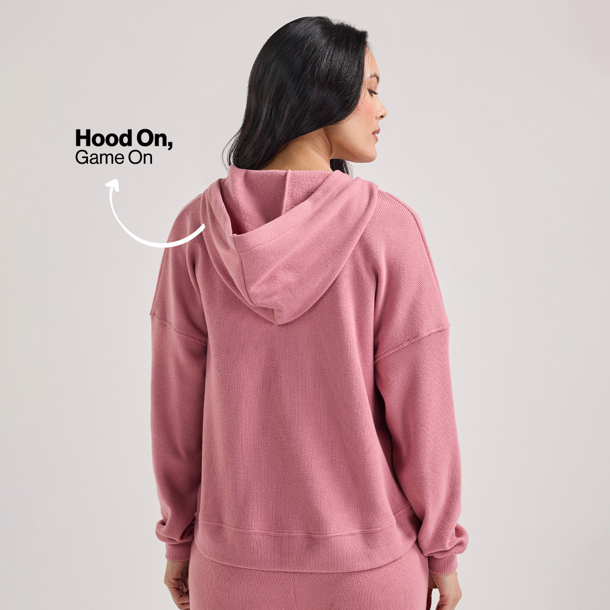 Nykd By Nykaa Luxe Feather Knit Waffle Zip Up Hoodie Jacket-Jet Set Knit collection Nys947-Pink