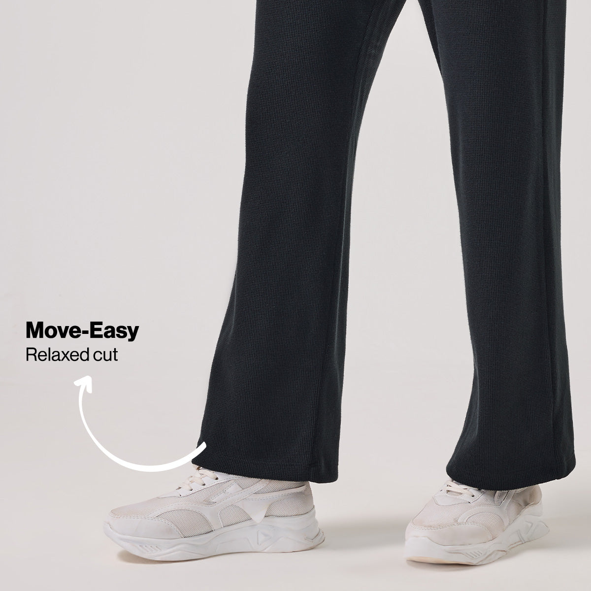 Nykd By Nykaa Luxe Feather Knit Waffle Wide Pants - Jet Set Knit collection Nys948-Black