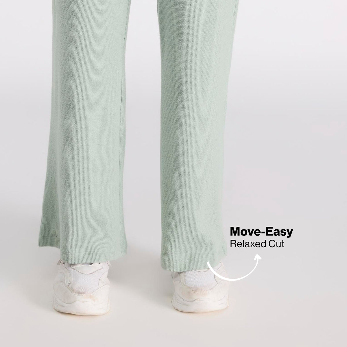 Nykd By Nykaa Luxe Feather Knit Waffle Wide Pants-Jet Set Knit collection Nys948-Green