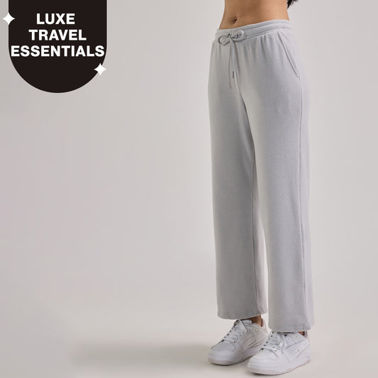 Nykd By Nykaa Luxe Feather Knit Waffle Wide Pants - Jet Set Knit collection Nys948-Grey