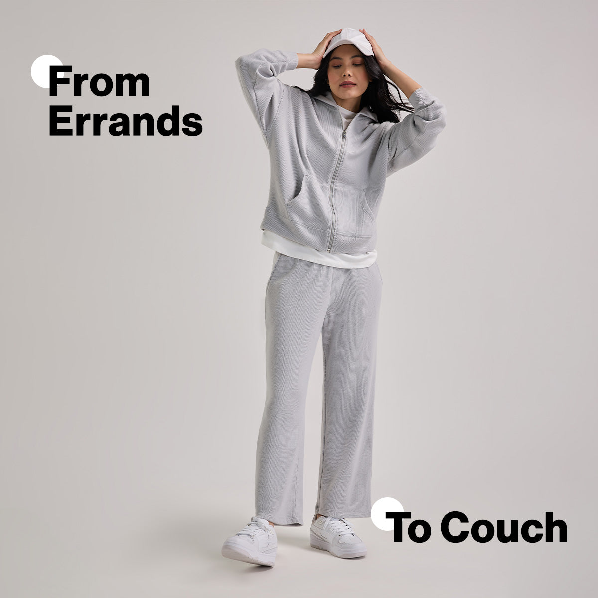 Nykd By Nykaa Luxe Feather Knit Waffle Wide Pants - Jet Set Knit collection Nys948-Grey