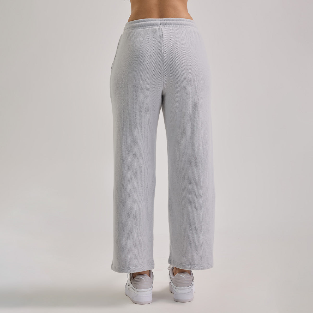 Nykd By Nykaa Luxe Feather Knit Waffle Wide Pants - Jet Set Knit collection Nys948-Grey