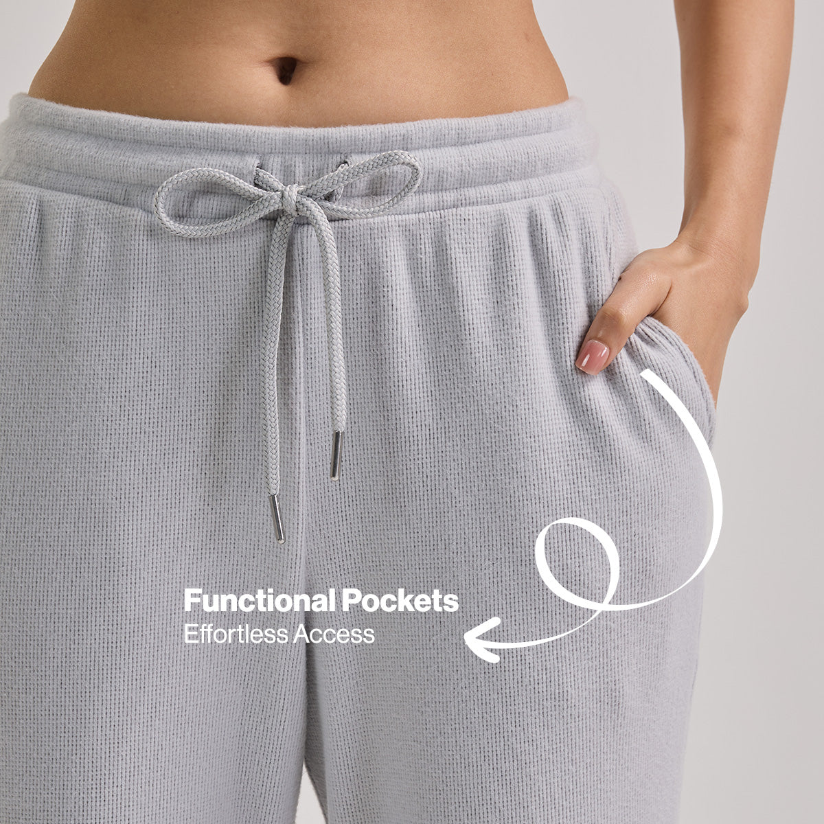 Nykd By Nykaa Luxe Feather Knit Waffle Wide Pants - Jet Set Knit collection Nys948-Grey