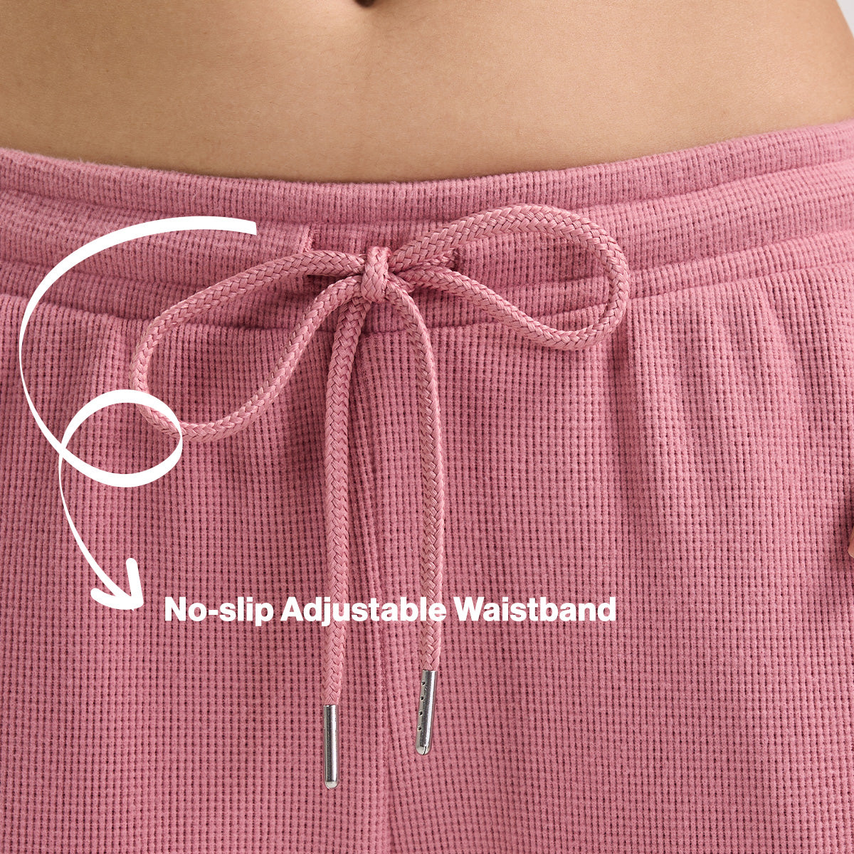 Nykd By Nykaa Luxe Feather Knit Waffle Wide Pants - Jet Set Knit collection Nys948-Pink