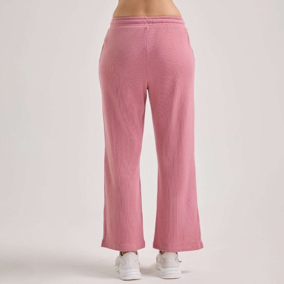 Nykd By Nykaa Luxe Feather Knit Waffle Wide Pants - Jet Set Knit collection Nys948-Pink