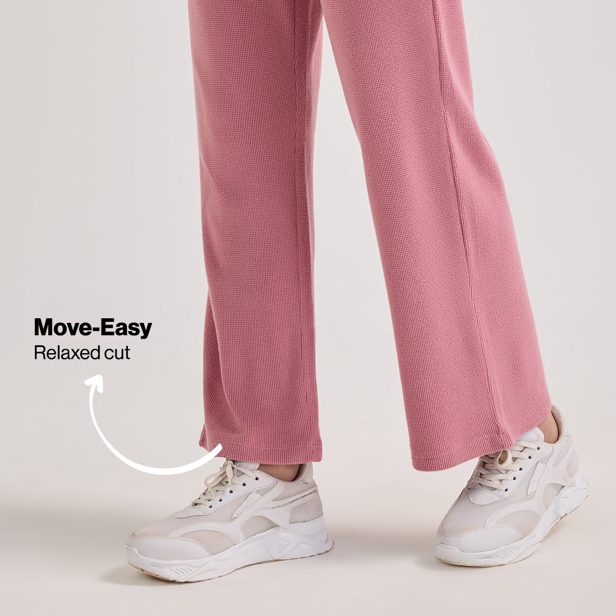 Nykd By Nykaa Luxe Feather Knit Waffle Wide Pants - Jet Set Knit collection Nys948-Pink