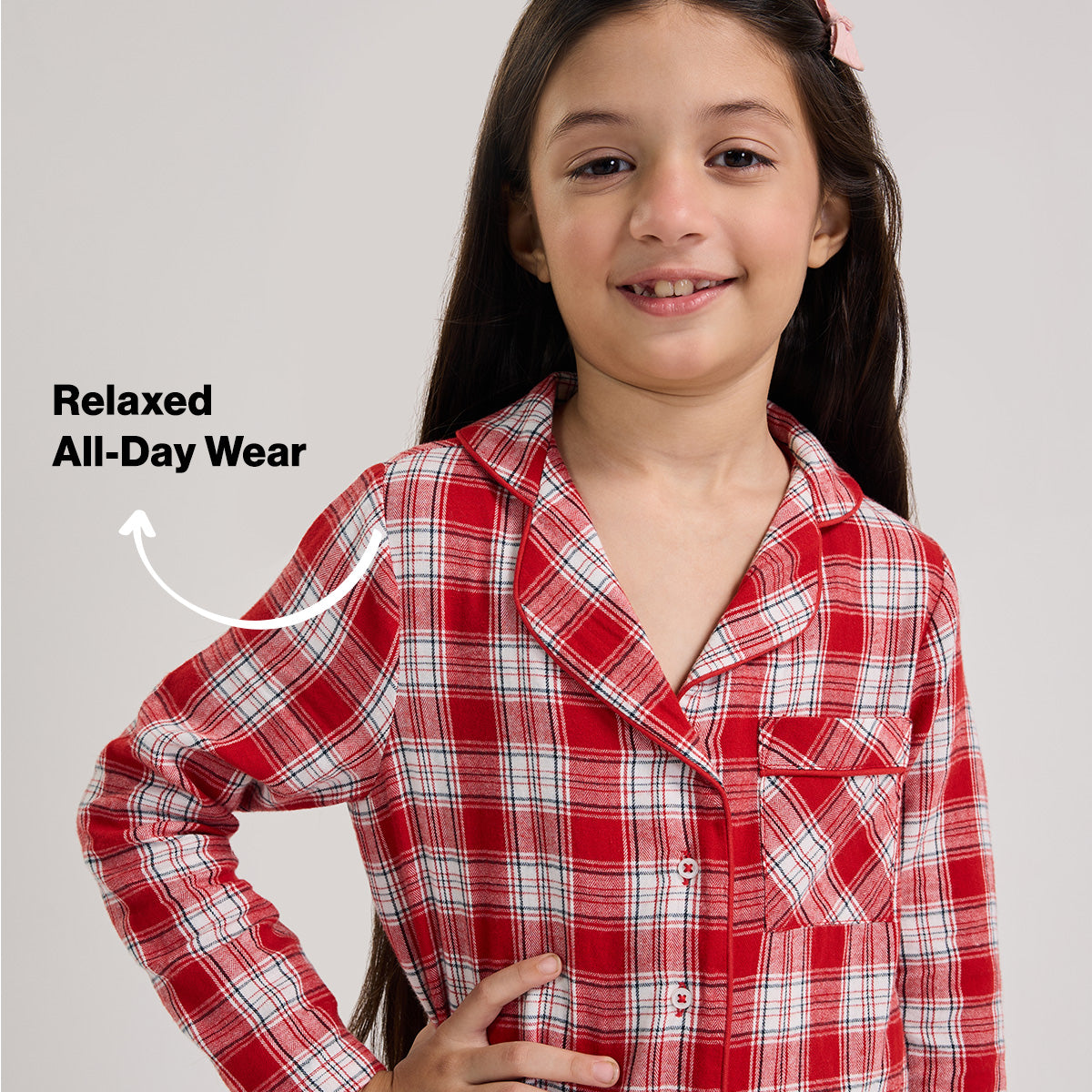 Nykd By Nykaa Holiday Special Matching Twinning FamJam Pyjama Set of 2 for Boys & Girls in Super Soft Cotton - NYS952 Red & White