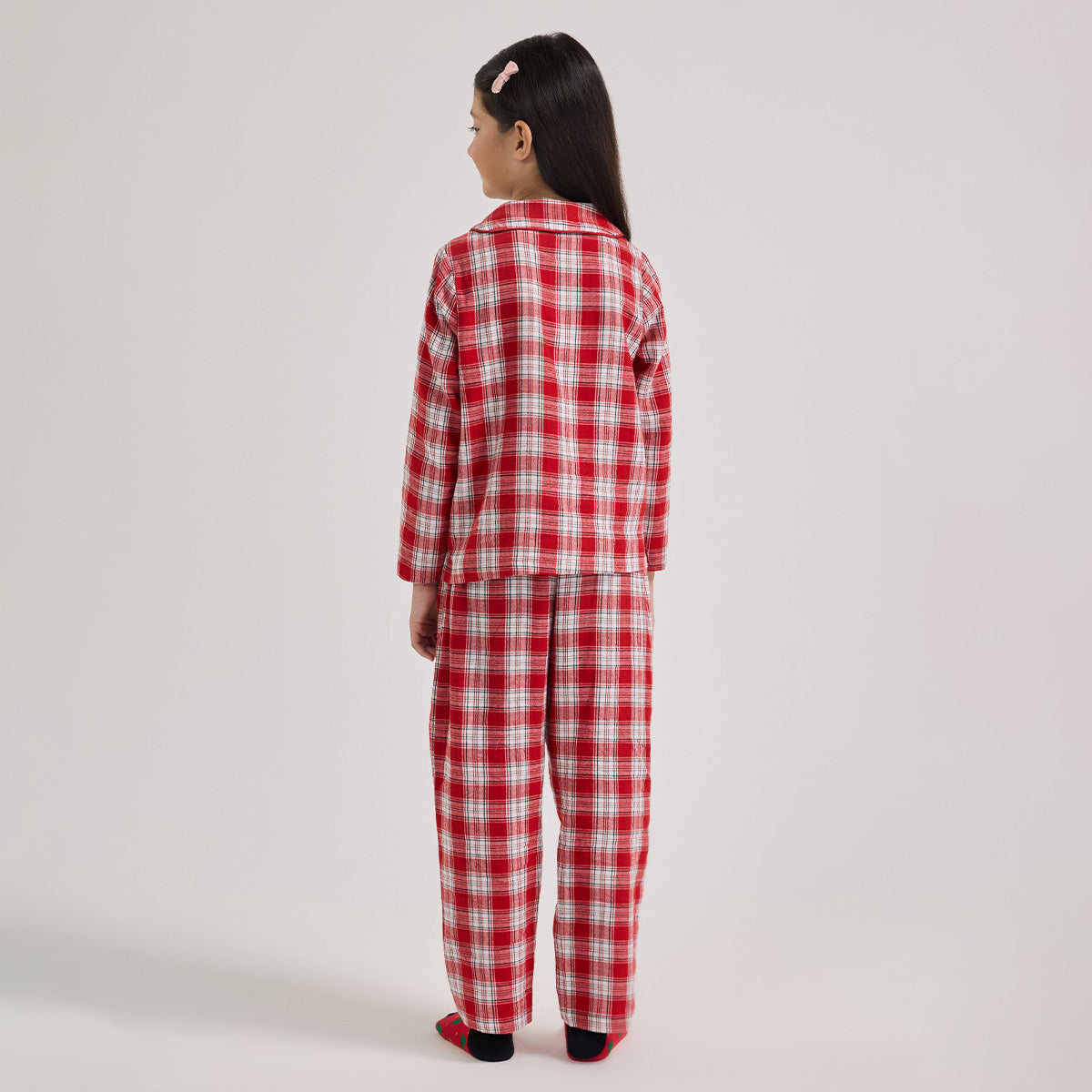 Nykd By Nykaa Holiday Special Matching Twinning FamJam Pyjama Set of 2 for Boys & Girls in Super Soft Cotton - NYS952 Red & White