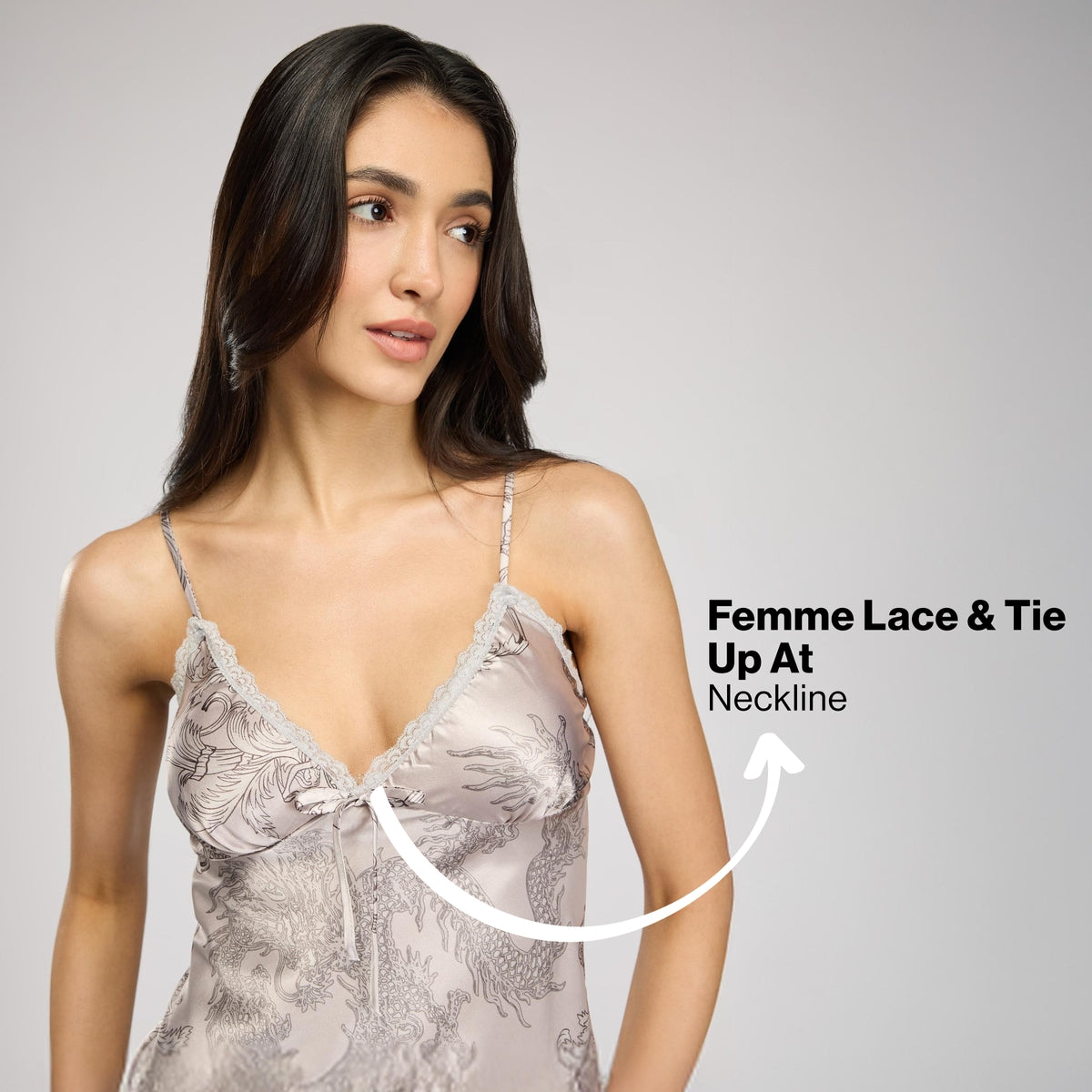 Nykd By Nykaa Luxe Satin Cami Top, Pyjama & Belted Robe Set Of 3 Nys959 Grey