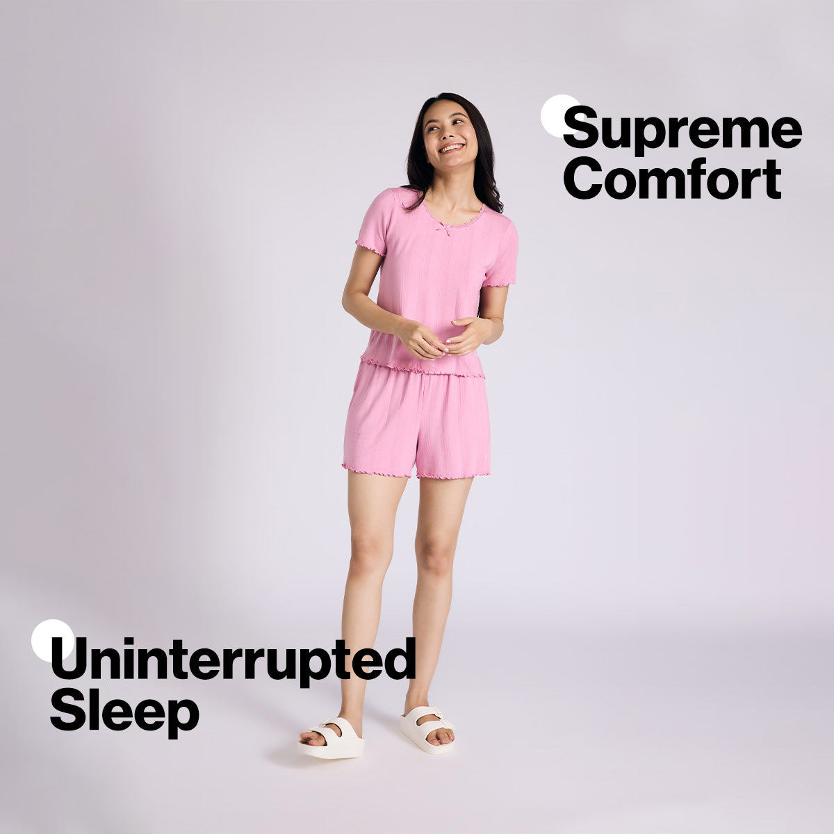 Nykd By Nykaa Sumptuously Soft Modal Pointelle Textured Shorts Set Of 2 Nys961 Pink