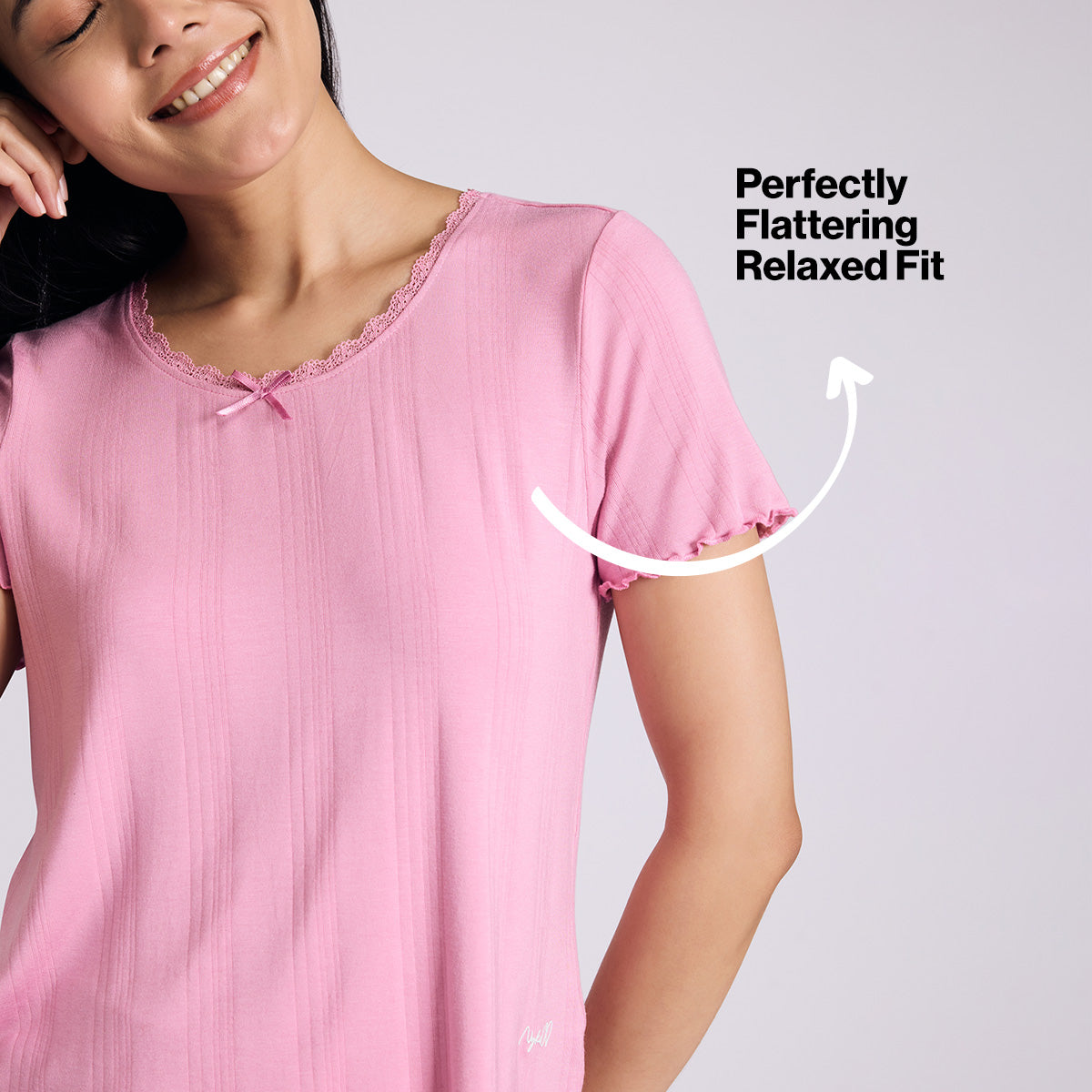 Nykd By Nykaa Sumptuously Soft Modal Pointelle Textured Shorts Set Of 2 Nys961 Pink