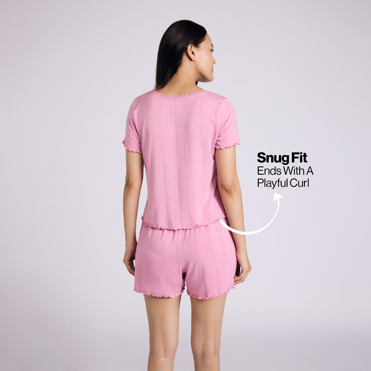 Nykd By Nykaa Sumptuously Soft Modal Pointelle Textured Shorts Set Of 2 Nys961 Pink