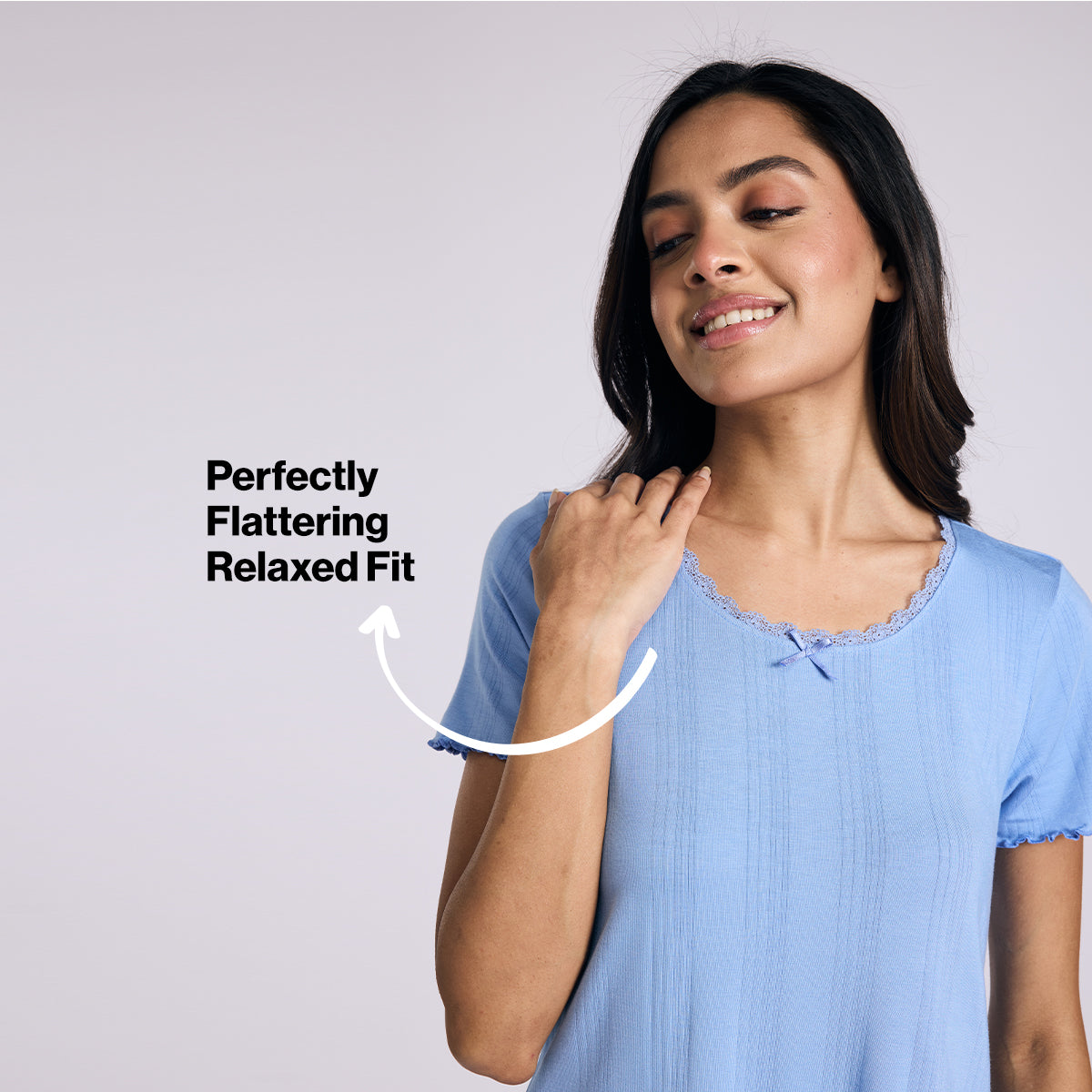 Nykd By Nykaa Sumptuously Soft Modal Pointelle Textured Pyjamas Set Of 2 Nys962 Blue