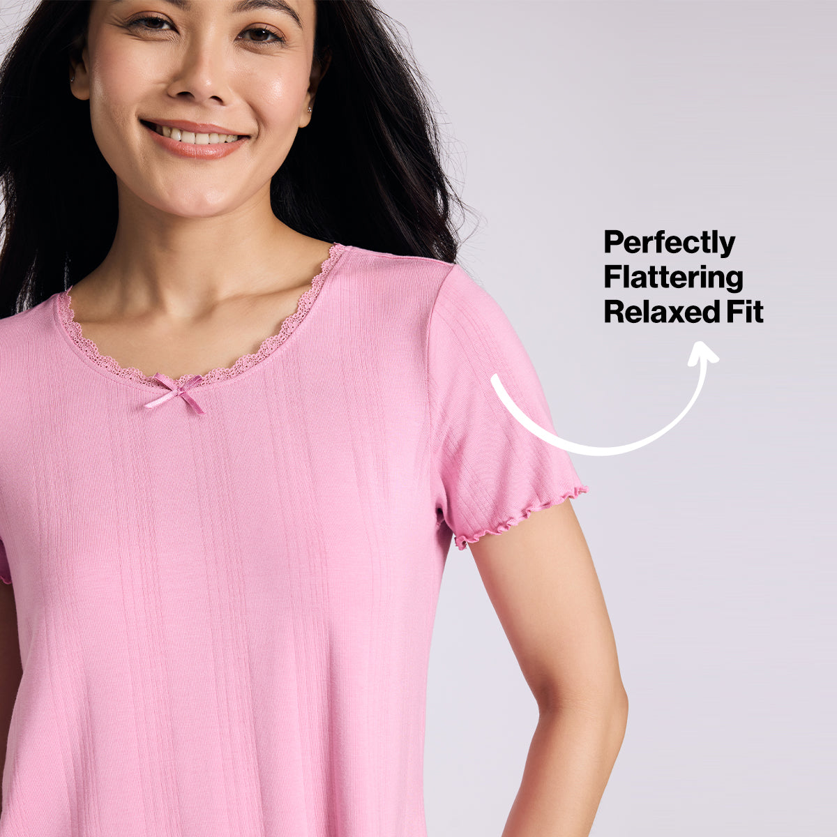 Nykd By Nykaa Sumptuously Soft Modal Pointelle Textured Pyjamas Set Of 2 Nys962 Pink