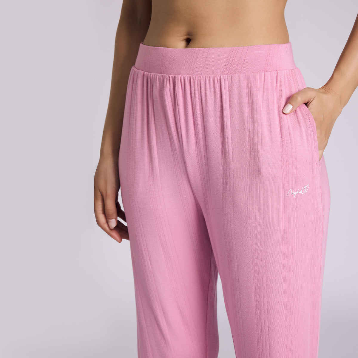 Nykd By Nykaa Sumptuously Soft Modal Pointelle Textured Pyjamas Set Of 2 Nys962 Pink