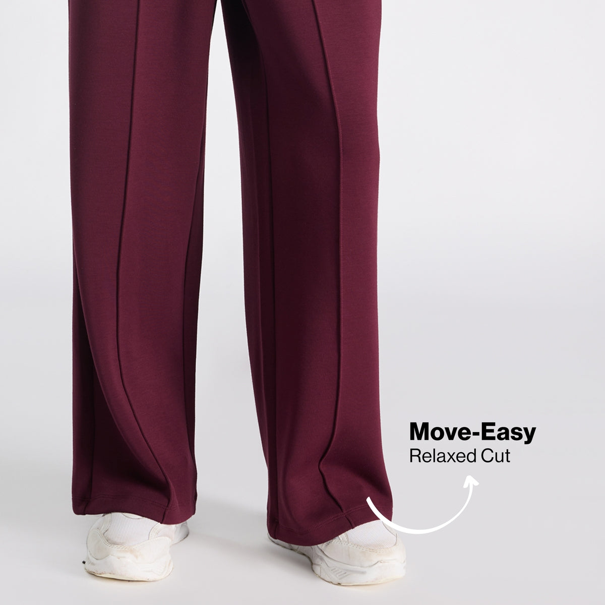 Nykd by Nykaa Luxe Modal Scuba Wide Leg Pants With Side Pockets For Travel & Everyday Wear Nys964 Wine