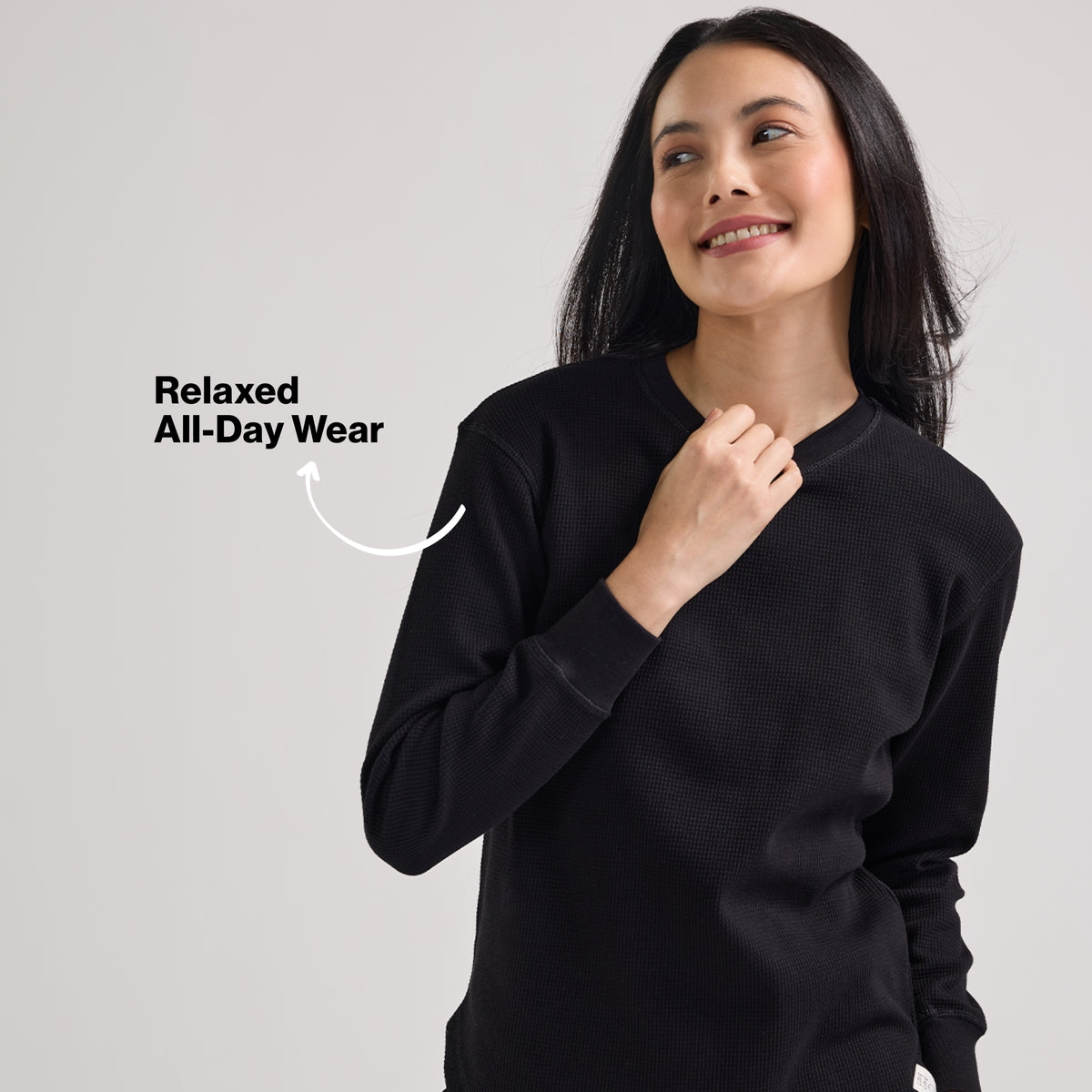 Nykd By Nykaa Waffle Pajama Set of 2 with Long Sleeved Flattering Hem Lounge Top Nys966 Black