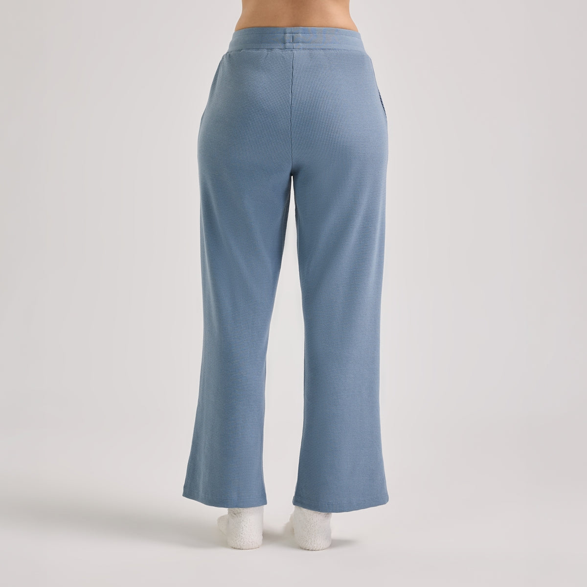 Nykd By Nykaa Waffle Pajama Set of 2 with Long Sleeved Flattering Hem Lounge Top Nys966 Blue